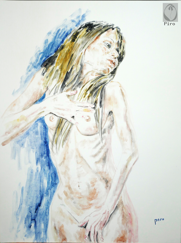 oil on paper - olio su carta di Piro